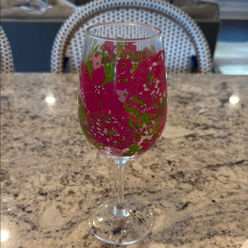 Lilly Pulitzer wine glass